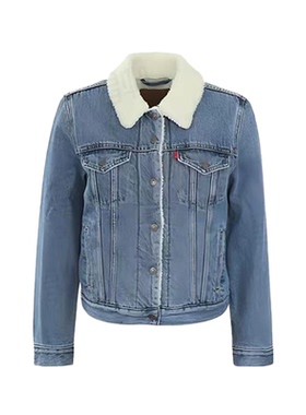 Levi's/李维斯 纯色羊羔绒单排扣牛仔绒感女款外套36136-0058