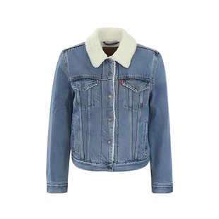 Levi's/李维斯 纯色羊羔绒单排扣牛仔绒感女款外套36136-0058