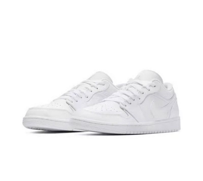 Nike Air Jordan1 乔AJ1男子低帮纯白休闲运动篮球鞋553558-111