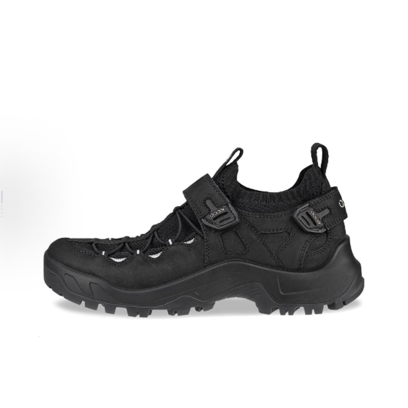 ecco爱步越野系列织物户外运动舒适低帮徒步鞋男款黑82233451094