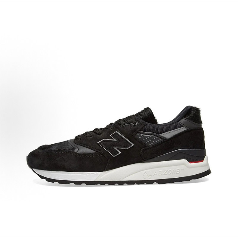 New Balance NB 998圆头系带网布低帮跑步鞋男女同款黑色M998TCB