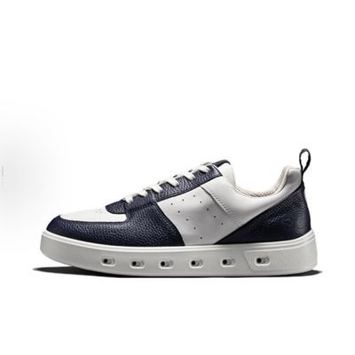 ecco爱步街头720系列牛皮革舒适休闲耐磨板鞋白蓝色52081453326