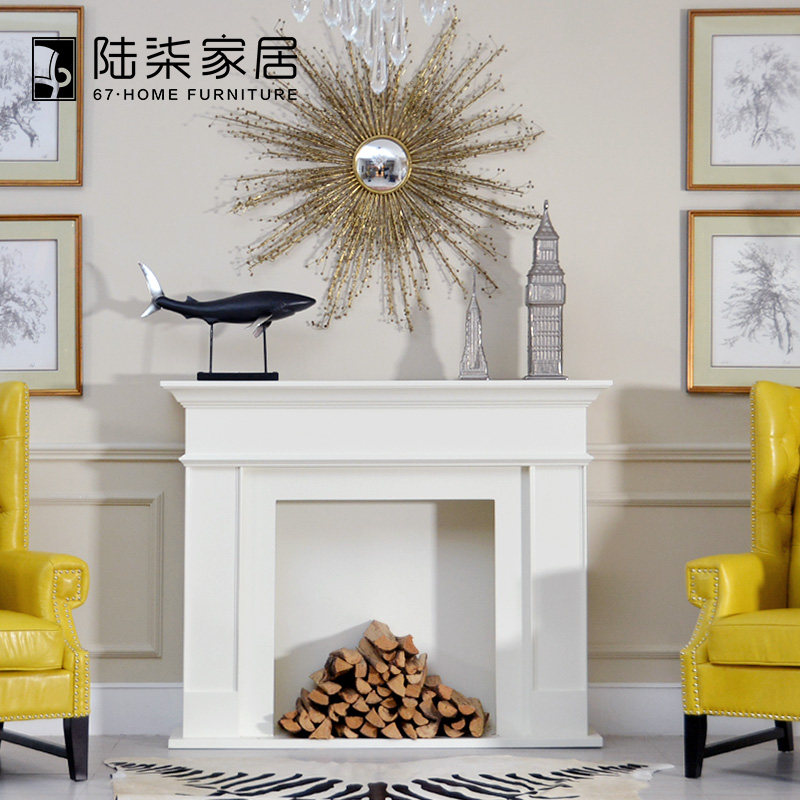 陆柒家居 现代简约美式欧式1.5米白色壁炉架电视柜装饰柜  定制