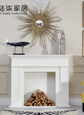 陆柒家居 现代简约美式欧式1.5米白色壁炉架电视柜装饰柜  定制