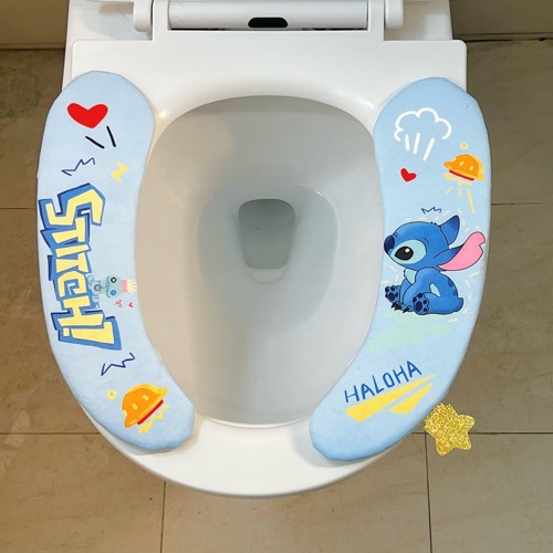 【包邮】可爱史迪仔马桶垫四季通用坐便器贴套家用成人粘贴式坐垫