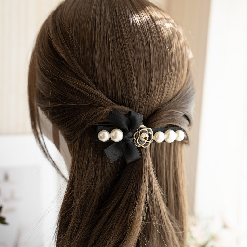 新款气质百搭蝴蝶结发夹黑色小香风头饰高端发卡女一字弹簧夹,饰品/流行首饰/时尚饰品新,发饰,淘宝优惠券,粉丝福利购,淘宝优惠卷