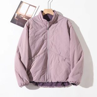 [舒云泡芙]25冬新款驼绒两面穿棉服立领防风保暖宽松厚外套89219