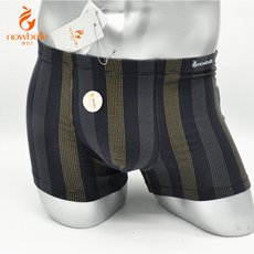 Трусы nowbelle/暖倍儿内裤男士莫代尔条纹平角内裤舒适亲肤透气正品