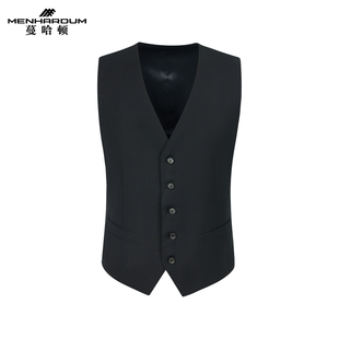 马甲商务绅士纯色西服内搭男 绵羊毛西装 MENHARDUM 蔓哈顿秋冬新品