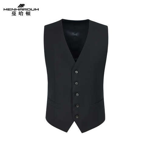 MENHARDUM/蔓哈顿秋冬新品绵羊毛西装马甲商务绅士纯色西服内搭男
