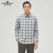 MENHARDUM 磨毛触感高品质衬衣男 格子衬衫 蔓哈顿秋冬新品 纯棉长袖