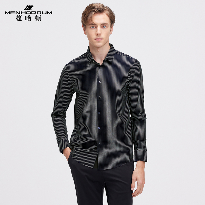 蔓哈顿针织长袖衬衫男