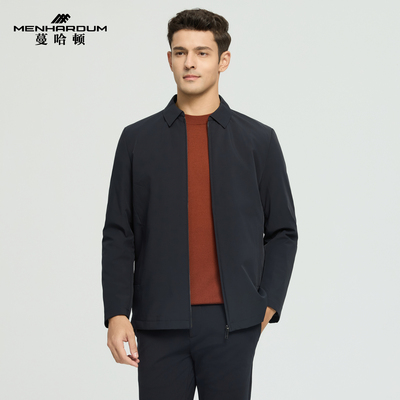 MENHARDUM/蔓哈顿冬季新品轻薄鸭绒羽绒服中年翻领商务轻便外套男