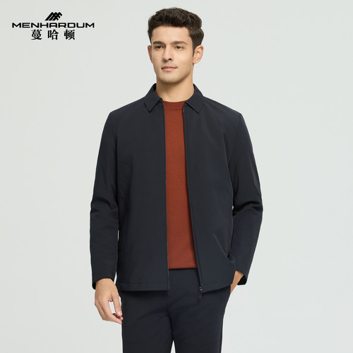 MENHARDUM/蔓哈顿冬季新品轻薄鸭绒羽绒服中年翻领商务轻便外套男