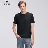 蔓哈顿夏装 新品 圆领套头短袖 MENHARDUM T恤桑蚕丝混纺男装 针织短T