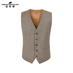 MENHARDUM/蔓哈顿绵羊毛西装马甲中年男装儒雅时尚纯羊毛西服内搭
