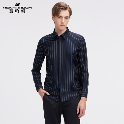 蔓哈顿针织长袖衬衫男