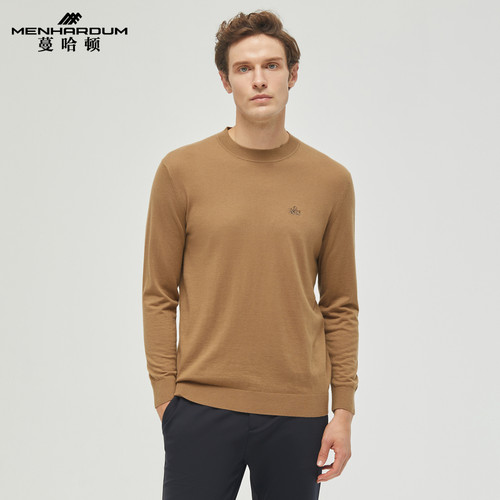 MENHARDUM/蔓哈顿冬季新品高端舒适羊毛衫绵羊毛山羊绒混纺毛衣男