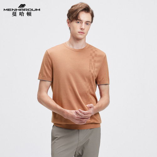 蔓哈顿桑蚕丝混纺短袖T恤