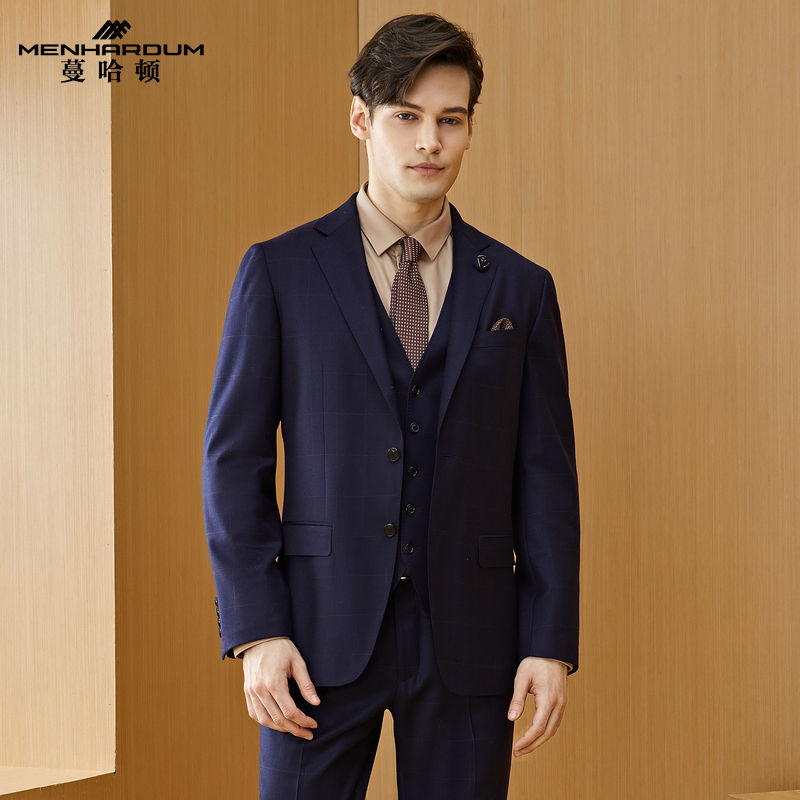 MENHARDUM/蔓哈顿秋冬新品高品质西装绵羊毛混纺套西西服外套A版