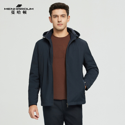 MENHARDUM/蔓哈顿冬季新品可脱卸帽羽绒服年轻立领鹅绒保暖外套男