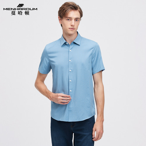 蔓哈顿商务短袖衬衫男