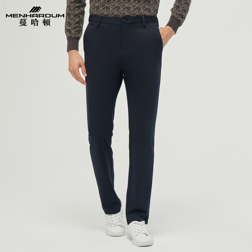 MENHARDUM/蔓哈顿秋冬新品商务男装休闲裤舒适顺滑纯色微弹长裤