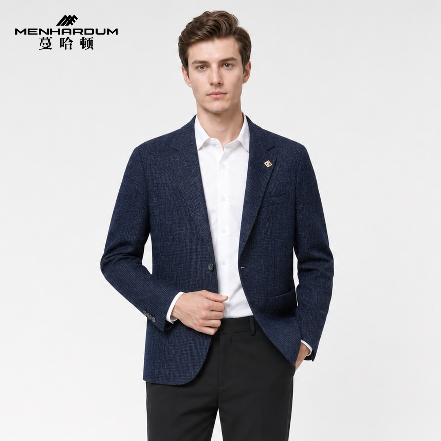 【绵羊毛23.9%】MENHARDUM/蔓哈顿秋冬新品平驳领单西西装西服男