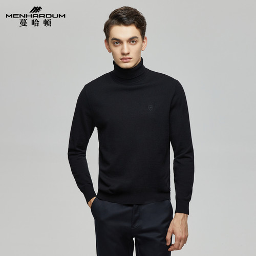 蔓哈顿美利奴高领羊毛衫