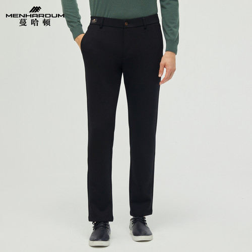 MENHARDUM/蔓哈顿秋冬新品商务男士休闲裤中年纯色高品质纯色长裤