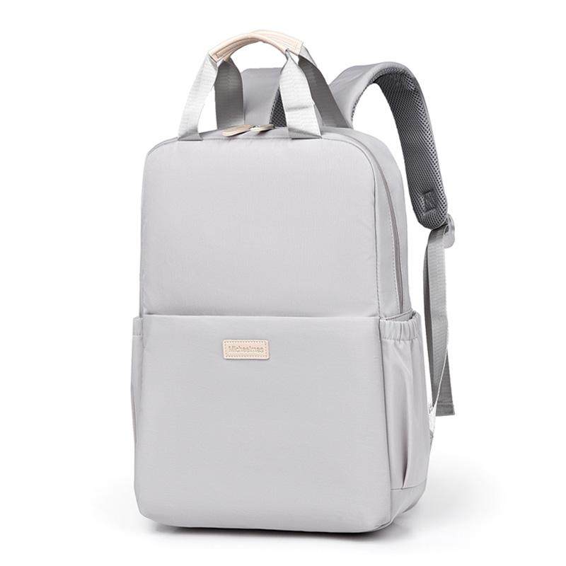 新款双肩女电脑包13.3寸14寸小号防震轻便休闲通勤纯色大学生书包