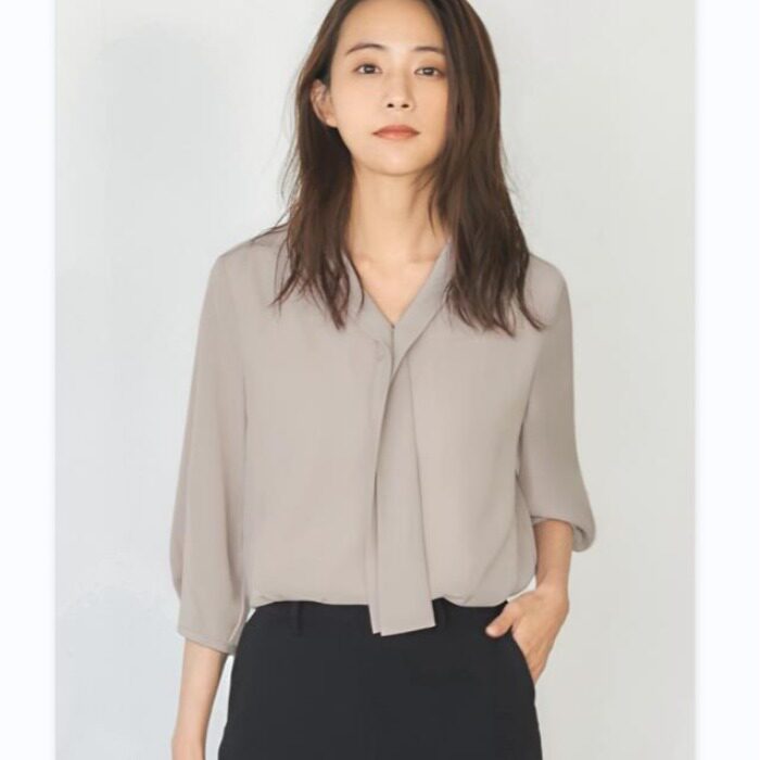 日系跨境外贸雪纺小衫时尚气质飘带上衣2026秋季新品显瘦上衣女