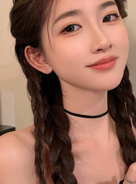 简约韩国绒不掉色黑色项圈