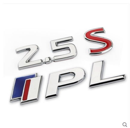 适用于英菲尼迪q50q50l改装ipl车标中网标3.7车贴侧标s标叶子板标