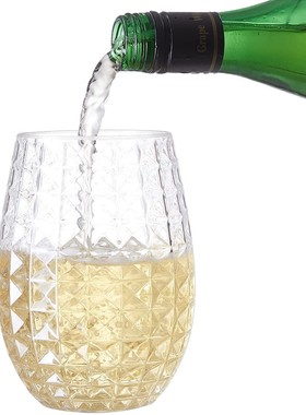 16OZ 480ML菠萝杯一次性红酒杯塑料香槟杯鸡尾酒杯葡萄酒耐摔重复