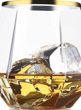 12OZ六角杯PET塑料红酒杯香槟杯鸡尾酒杯威士忌蛋形杯耐摔重复用