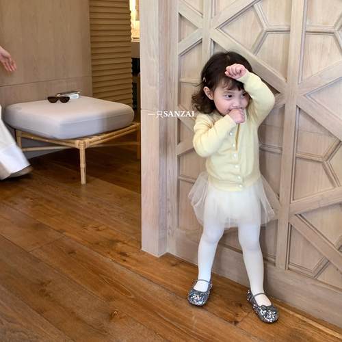 一只叁崽8046吊带蓬蓬裙女童春秋新款公主蕾丝打底袜连裤袜连体裤