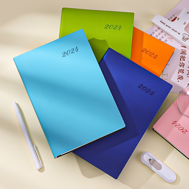 2024年日程本定制年历365天每日一页日历笔记本工作学习时间管理规划计划表打卡自律拖延症带日期的记事本子