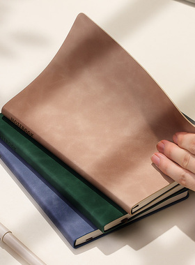 英力佳工作办公会议记录本笔记本本子定制LOGO高档皮面精致记事本简约ins风文艺大学生加厚每日要事日记本a5