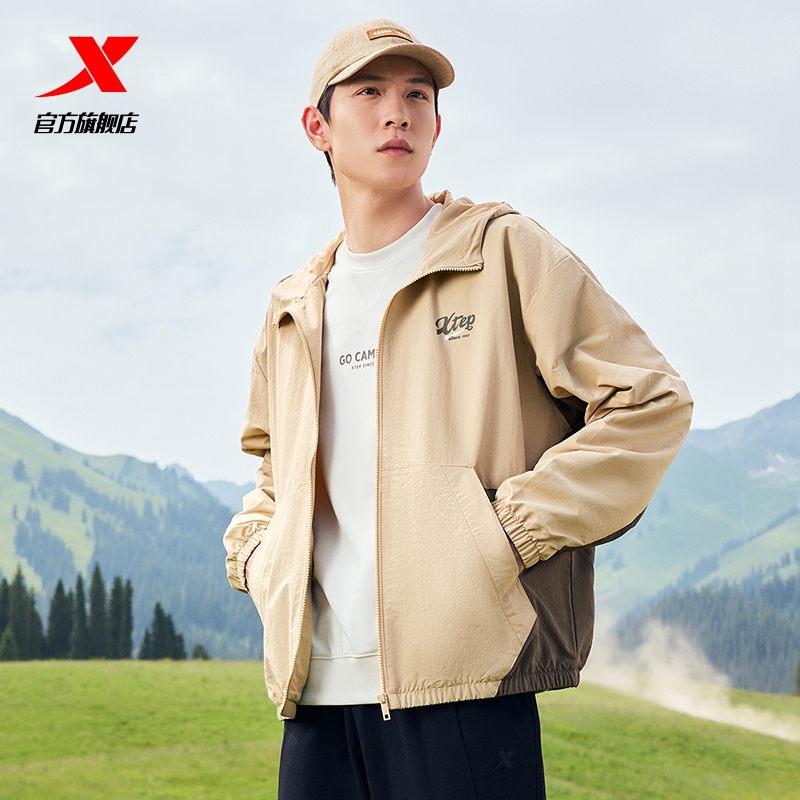 特步连帽外套夹克运动休闲情侣款