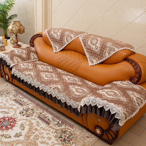 欧式雪尼尔皮沙发垫防滑