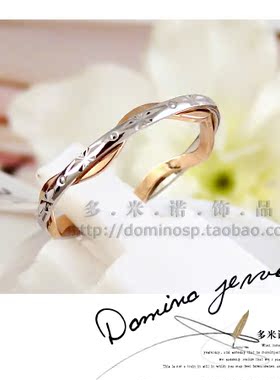 电镀18k金韩版淑女风百搭戒子