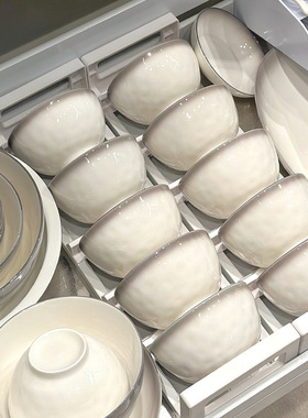 家用陶瓷碗碟套装灰色高级感饭碗盘子餐具组合简约轻奢碗盘碗具