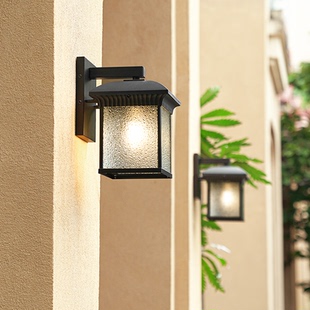 户外防水壁灯太阳能庭院外墙灯别墅大门两侧柱子照明灯花园露台灯