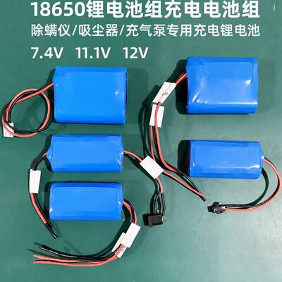 充气泵吸尘器除螨仪电池组动力充电电池18650锂电池7.4v11.1V12V