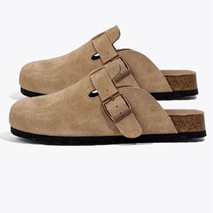 3624 情侣半拖懒人套脚勃肯鞋 显脚小拖鞋 女软包头外穿吸脚汗防滑鞋