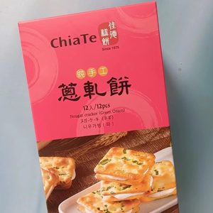 台湾佳德葱轧饼12入香葱牛轧糖饼干手工牛轧饼曲奇牛轧糖饼干