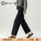 女2026新款 弯刀裤 春季 子休闲九分裤 防褪色裤 显瘦丹宁蓝直筒牛仔裤