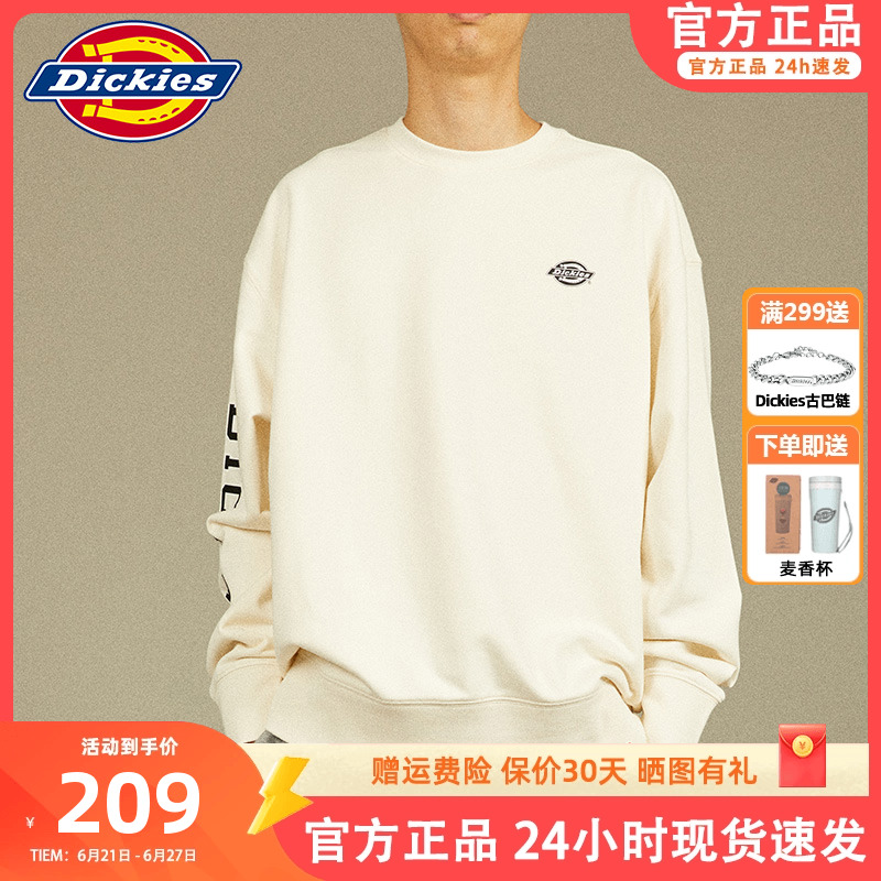 Dickies男卫衣春夏新款侧边logo印花长袖圆领女潮流套头上衣情侣