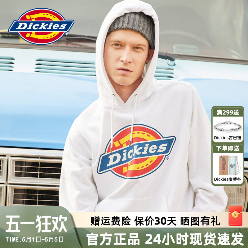DickiesLOGO印花连帽情侣款卫衣秋冬季男式全棉毛圈布上衣8715
